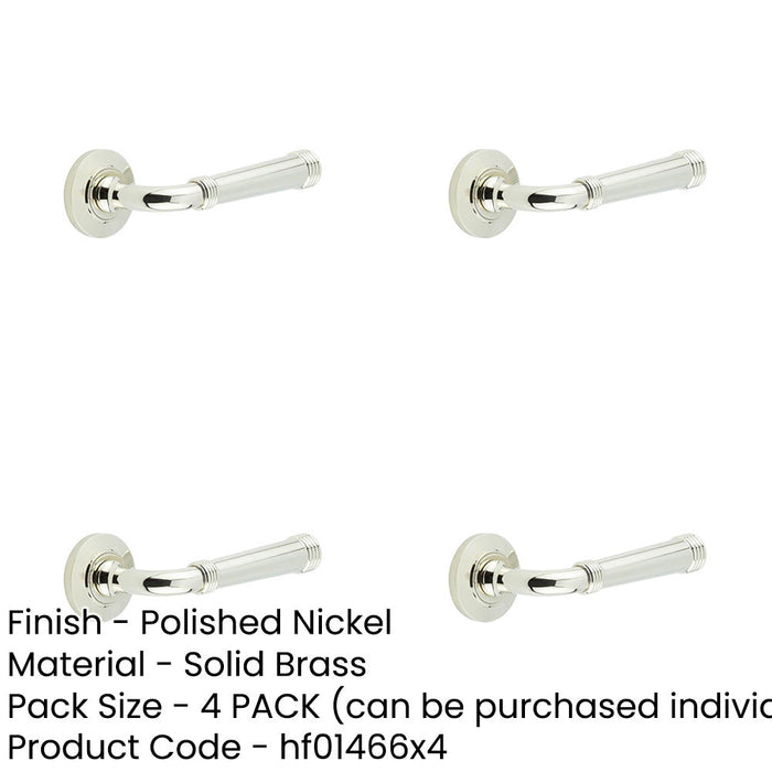 PACK Elegant Chamfered Rose Door Handle Polished Nickel Solid Brass Interior Handle (2)-1