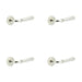 PACK Elegant Chamfered Rose Door Handle Polished Nickel Solid Brass Interior Handle (2)