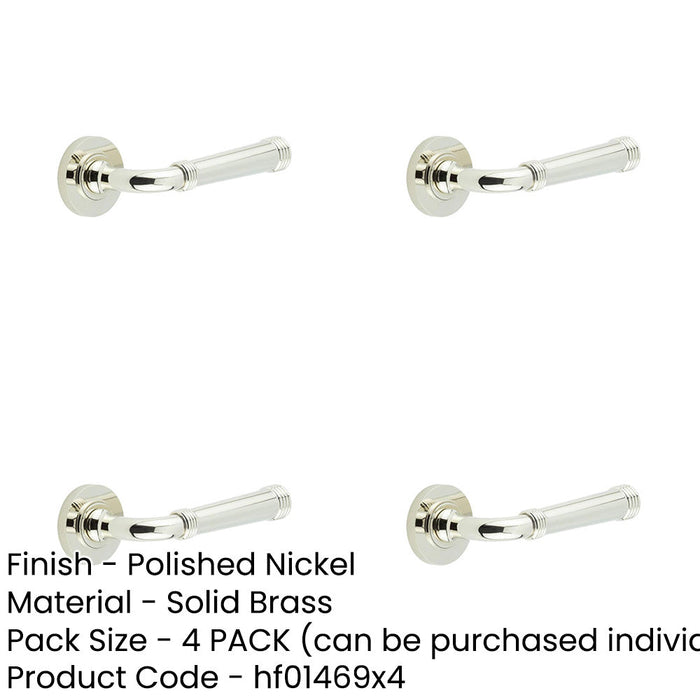 PACK Elegant Polished Nickel Knurled Door Handle Stylish Interiors Solid Brass Interior Handle-1