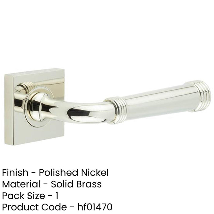 Elegant Square Polished Nickel Door Handle Modern Homes Solid Brass Interior Handle-1