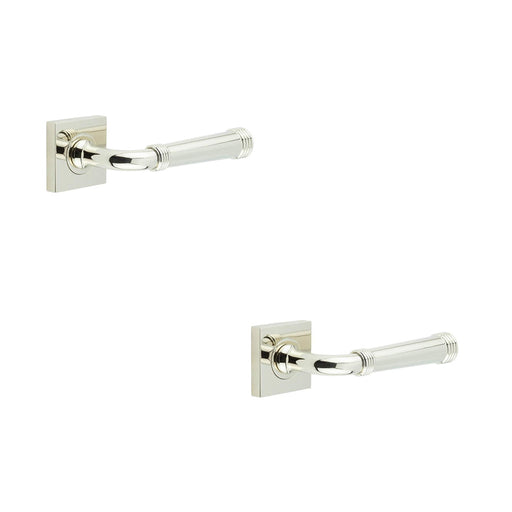 PACK Elegant Square Polished Nickel Door Handle Modern Homes Solid Brass Interior Handle (1)