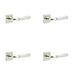 PACK Elegant Square Polished Nickel Door Handle Modern Homes Solid Brass Interior Handle