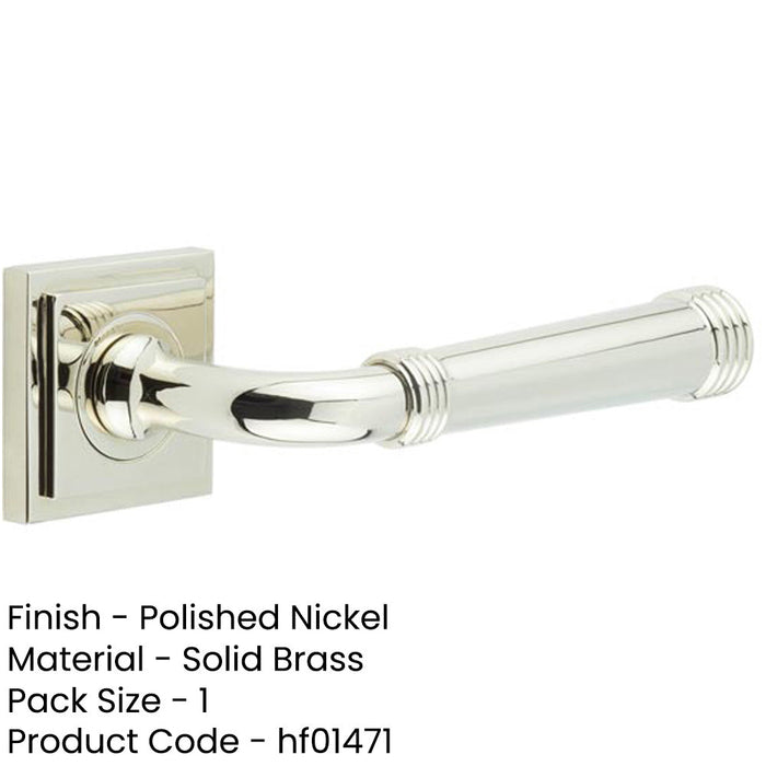 Polished Nickel Square Stepped Door Handle Elegant Functional Design Solid Brass Interior Handle-1