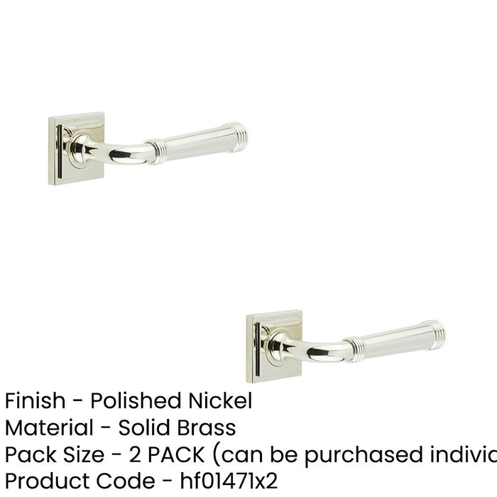PACK Polished Nickel Square Stepped Door Handle Elegant Functional Design Solid Brass Interior Handle (1)-1