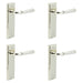 PACK Elegant Solid Brass Door Handle Latch Backplate Polished Nickel Finish Solid Brass Interior Handle