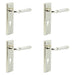 PACK Elegant Polished Nickel Door Handle with Euro Backplate Solid Brass Interior Handle (5)