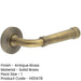 Elegant Chamfered Rose Door Handle Antique Brass Solid Brass Interior Handle (1)-1