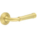 Satin Brass Chamfered Rose Door Handle Stylish Interiors Solid Brass Interior Handle