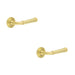 PACK Elegant Satin Brass Door Handle with Stepped Rose Design Solid Brass Interior Handle (1)