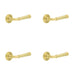 PACK Elegant Satin Brass Door Handle with Stepped Rose Design Solid Brass Interior Handle