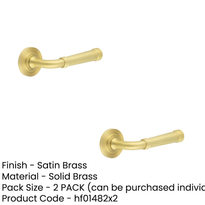 PACK Elegant Reeded Satin Brass Door Handle Timeless Style Solid Brass Interior Handle (1)-1