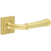 Elegant Square Stepped Satin Brass Door Handle Modern Homes Solid Brass Interior Handle