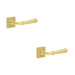 PACK Elegant Square Stepped Satin Brass Door Handle Modern Homes Solid Brass Interior Handle (1)