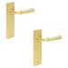 PACK Elegant Satin Brass Door Handle Latch with Versatile Backplate Options Solid Brass Interior Handle (1)