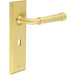 Elegant Satin Brass Door Handle Lock Backplate Luxurious Interiors Solid Brass Interior Handle