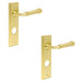 PACK Elegant Satin Brass Door Handle with Backplate Bathrooms Solid Brass Interior Handle (4)