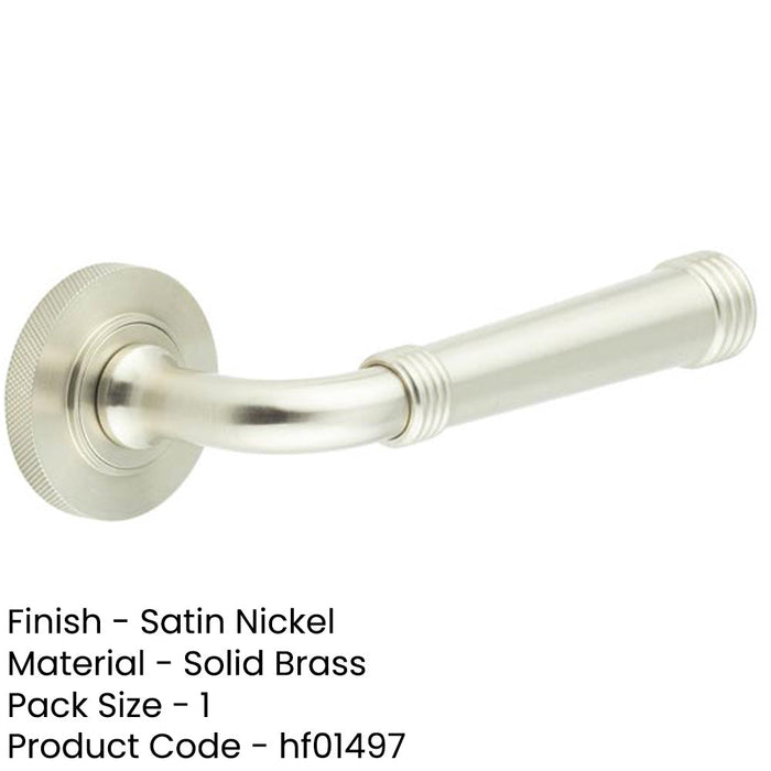 Knurled Rose Satin Nickel Door Handle Stylish Interiors Solid Brass Interior Handle-1