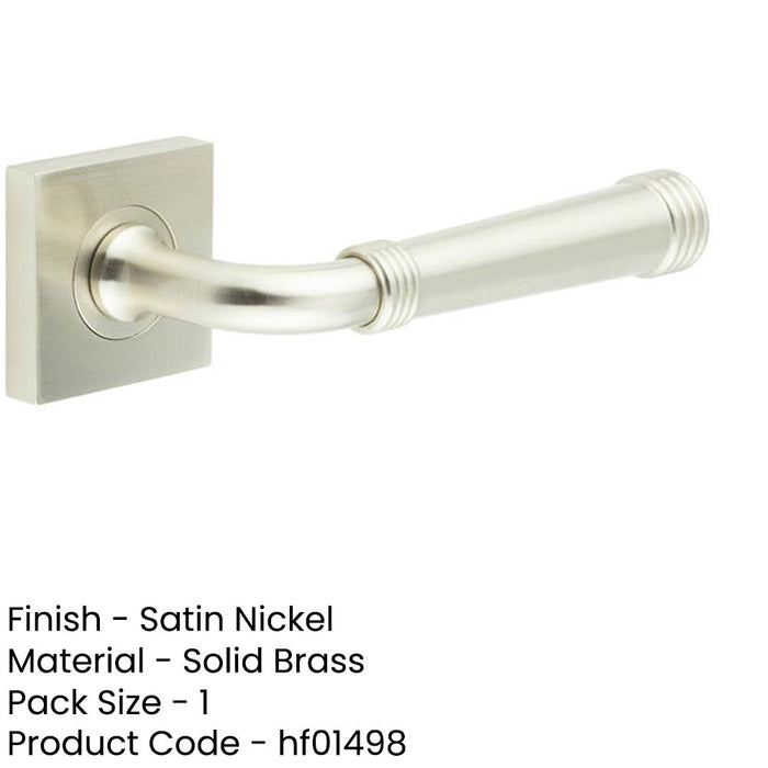 Elegant Satin Nickel Square Door Handle Modern Interiors Solid Brass Interior Handle-1