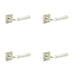 PACK Elegant Satin Nickel Square Door Handle Modern Interiors Solid Brass Interior Handle