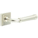 Elegant Satin Nickel Square Stepped Door Handle Home Office Solid Brass Interior Handle