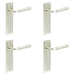 PACK Elegant Satin Nickel Door Handle Latch Backplate Luxurious Homes Solid Brass Interior Handle