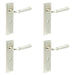 PACK Elegant Satin Nickel Door Handle Lock Backplate Luxury Homes Solid Brass Interior Handle