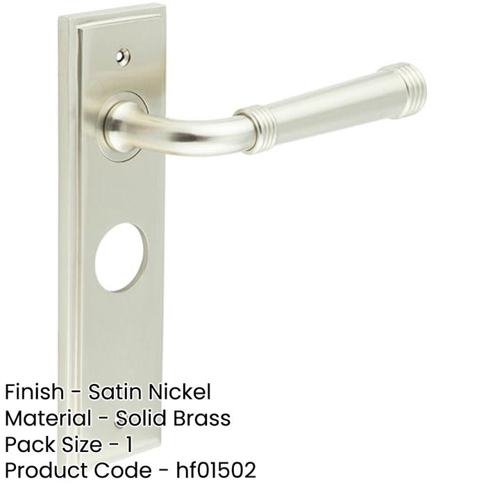 Elegant Satin Nickel Bathroom Door Handle with Backplate Solid Brass Interior Handle (1)-1