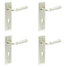 PACK Elegant Satin Nickel Euro Backplate Door Handle Luxury Interiors Solid Brass Interior Handle