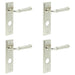 PACK Luxury Satin Nickel Door Handle Bathroom with Elegant Backplate Solid Brass Interior Handle