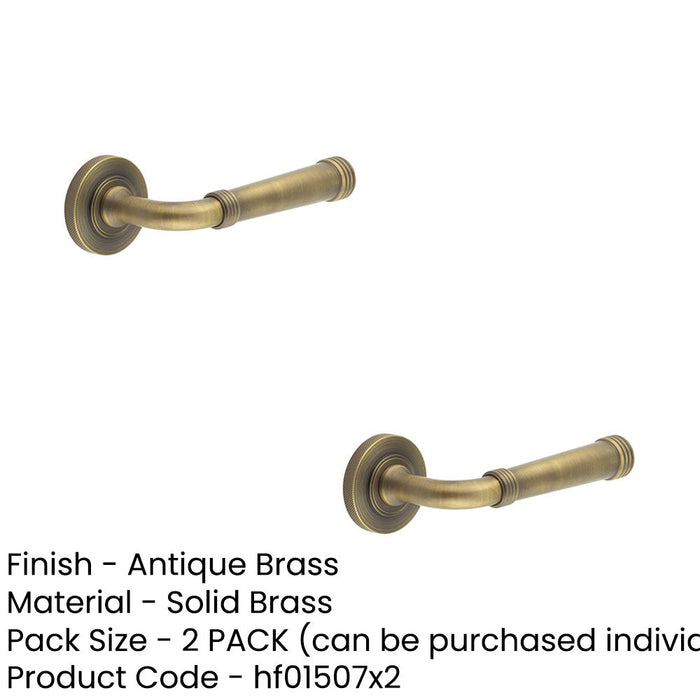 PACK Antique Brass Knurled Door Handle Elegant Durable Solid Brass Interior Handle (1)-1