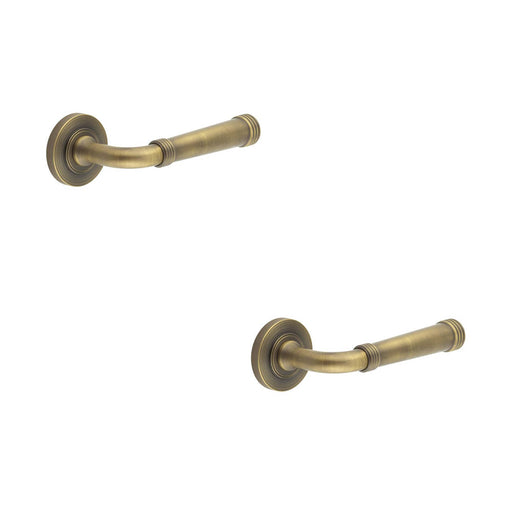 PACK Antique Brass Knurled Door Handle Elegant Durable Solid Brass Interior Handle (1)