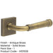 Antique Brass Square Door Handle with Rose Design Elegant Interiors Solid Brass Interior Handle-1