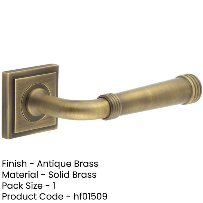 Antique Brass Square Stepped Door Handle Elegant Interiors Solid Brass Interior Handle (1)-1