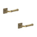 PACK Antique Brass Square Stepped Door Handle Elegant Interiors Solid Brass Interior Handle (3)