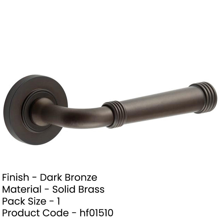 Elegant Plain Rose Door Handle Dark Bronze Solid Brass Interior Handle-1