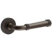 Elegant Plain Rose Door Handle Dark Bronze Solid Brass Interior Handle