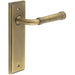 Elegant Antique Brass Door Handle Latch Backplate Timeless Style Solid Brass Interior Handle