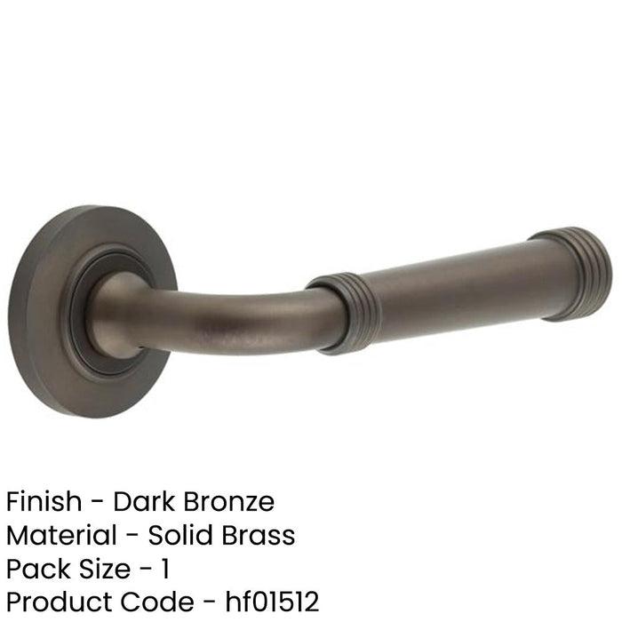 Elegant Chamfered Rose Door Handle Dark Bronze Finish Solid Brass Interior Handle (2)-1