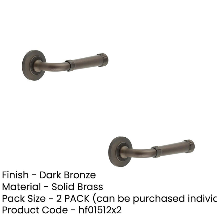 PACK Elegant Chamfered Rose Door Handle Dark Bronze Finish Solid Brass Interior Handle (5)-1