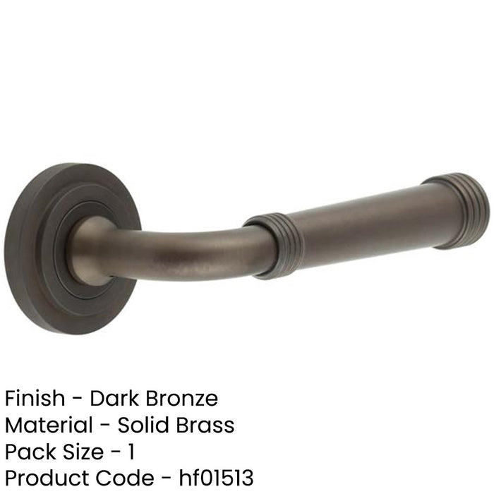 Elegant Stepped Rose Door Handle Dark Bronze Stylish Interiors Solid Brass Interior Handle-1