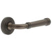 Elegant Dark Bronze Reeded Rose Door Handle Timeless Style Solid Brass Interior Handle