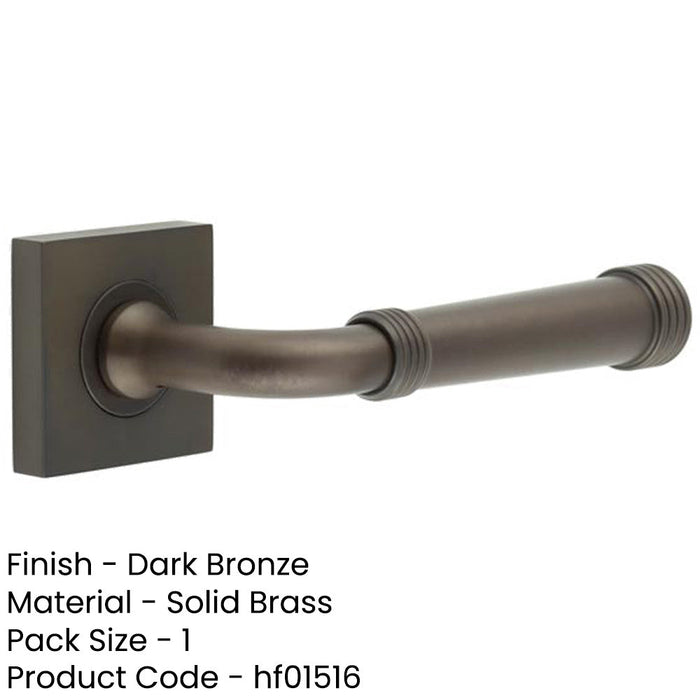 Elegant Dark Bronze Square Door Handle Classic Modern Interiors Solid Brass Interior Handle-1