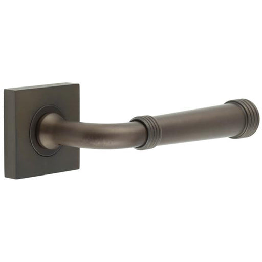 Elegant Dark Bronze Square Door Handle Classic Modern Interiors Solid Brass Interior Handle