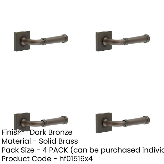 PACK Elegant Dark Bronze Square Door Handle Classic Modern Interiors Solid Brass Interior Handle-1