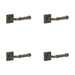 PACK Elegant Dark Bronze Square Door Handle Classic Modern Interiors Solid Brass Interior Handle