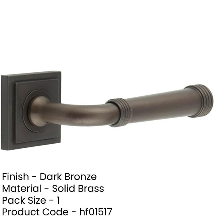 Stylish Dark Bronze Square Door Handle Modern Homes Solid Brass Interior Handle-1