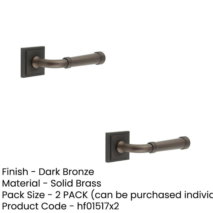 PACK Stylish Dark Bronze Square Door Handle Modern Homes Solid Brass Interior Handle (1)-1