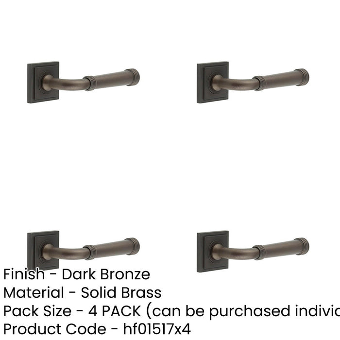 PACK Stylish Dark Bronze Square Door Handle Modern Homes Solid Brass Interior Handle-1