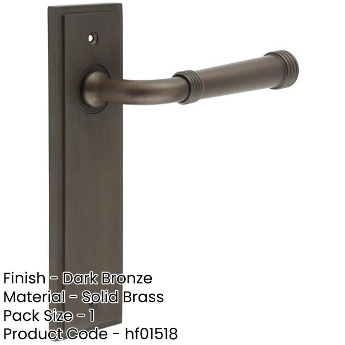 Elegant Dark Bronze Door Handle Latch Backplate Luxury Interiors Solid Brass Interior Handle-1