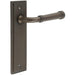 Elegant Dark Bronze Door Handle Latch Backplate Luxury Interiors Solid Brass Interior Handle